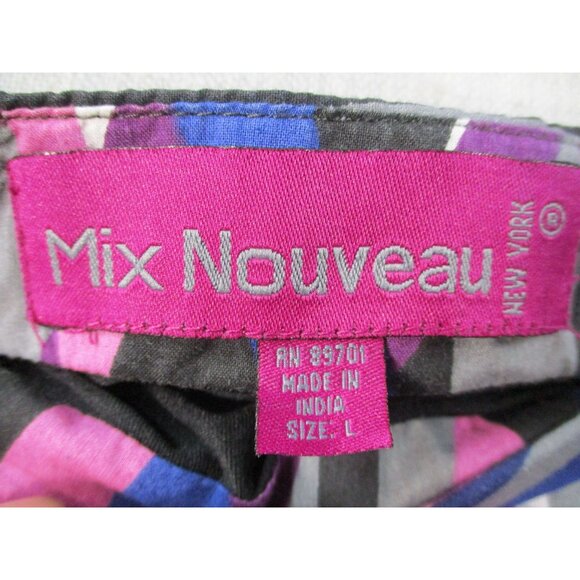 Mix Nouveau Womens Multicolor Abstract Skirt Scallop hem Size L - Picture 2 of 8